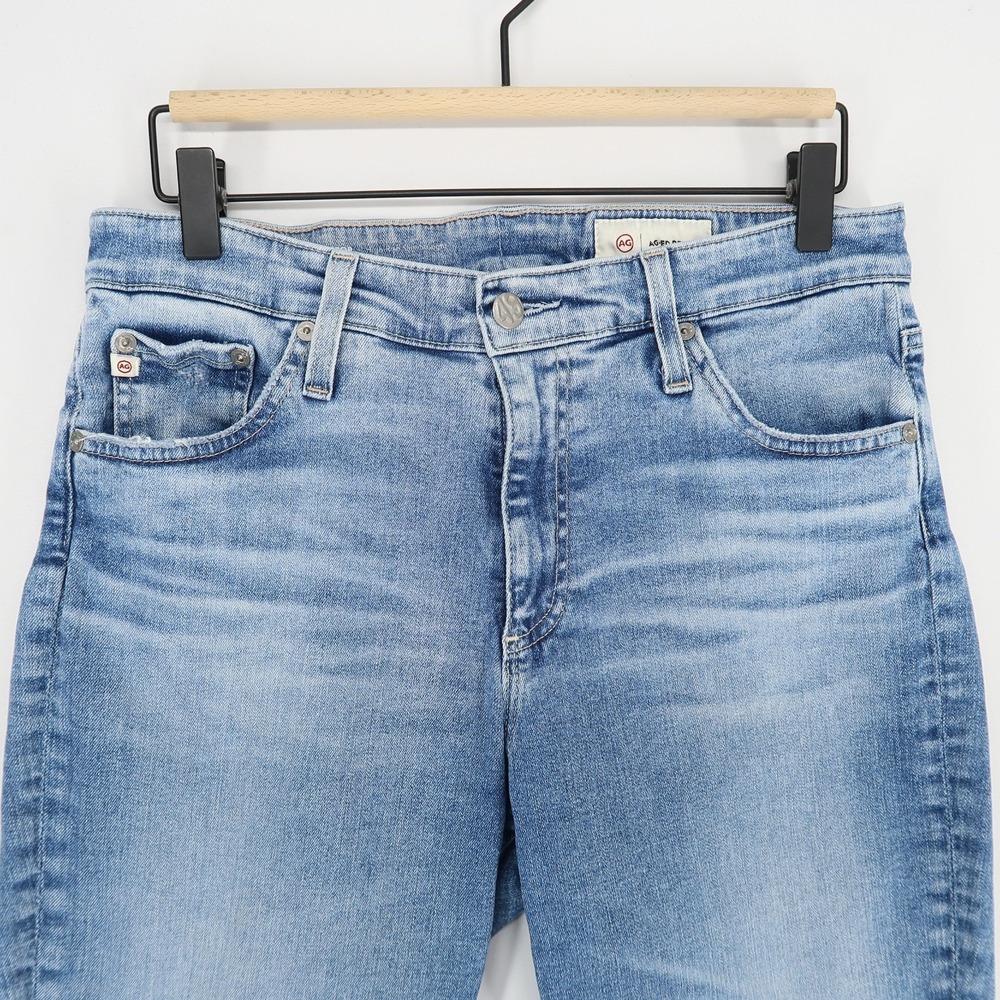 AG Mari Jeans Womens 31 Blue Crop High Rise Slim Straight Stretch - Picture 3 of 12